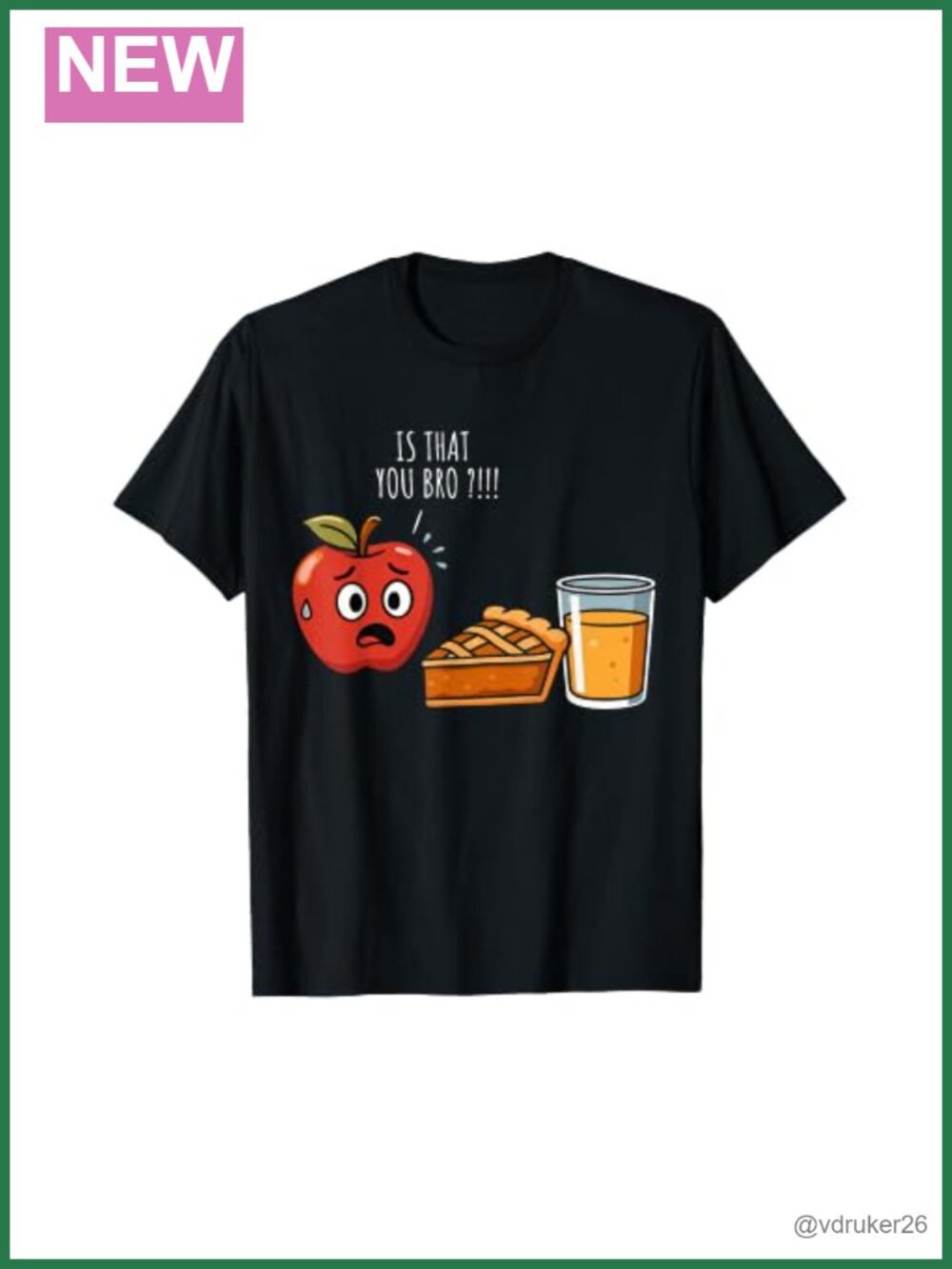 Fall Apple Joke T-Shirt Funny Autumn Humor Tee Lightweight Cotton